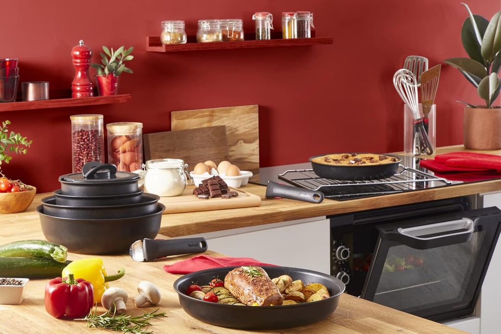Tefal Ingenio Unlimited On - Juego de 3 Cazos 16/18/20 cm + Mango extraíble | Apto inducción, antiadherentes, revestimiento titanio, Thermo-signal, sin PFOA, apto lavavajillas y horno
