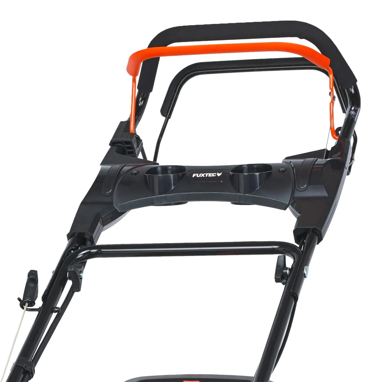 2025 Cortacésped de gasolina 4 en 1 FUXTEC FX-RM5196eS con motor ZIPGO, cortacésped de jardín con función de descarga lateral, ancho de corte 51 cm, motor de 4 tiempos con tracción trasera, ruedas grandes con rodamientos, bolsa de césped 60 L
