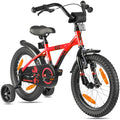2025 Bicicleta Infantil de 16 Pulgadas con Ruedas de Apoyo, Roja y Negra, desde 4-5 Años