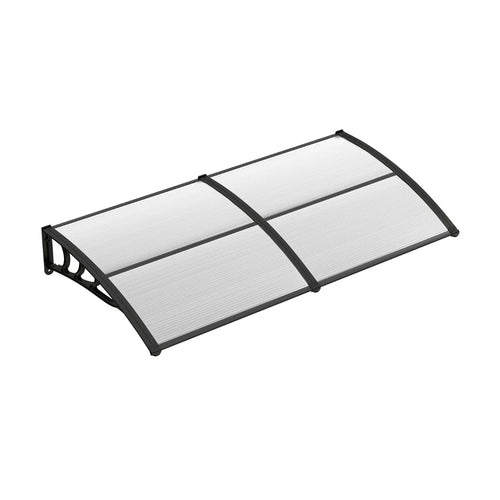 2025 Auvent para puerta de entrada de 199 x 99 cm, marquesina para puerta y ventana exterior, protección contra lluvia, nieve y viento, gris transparente
