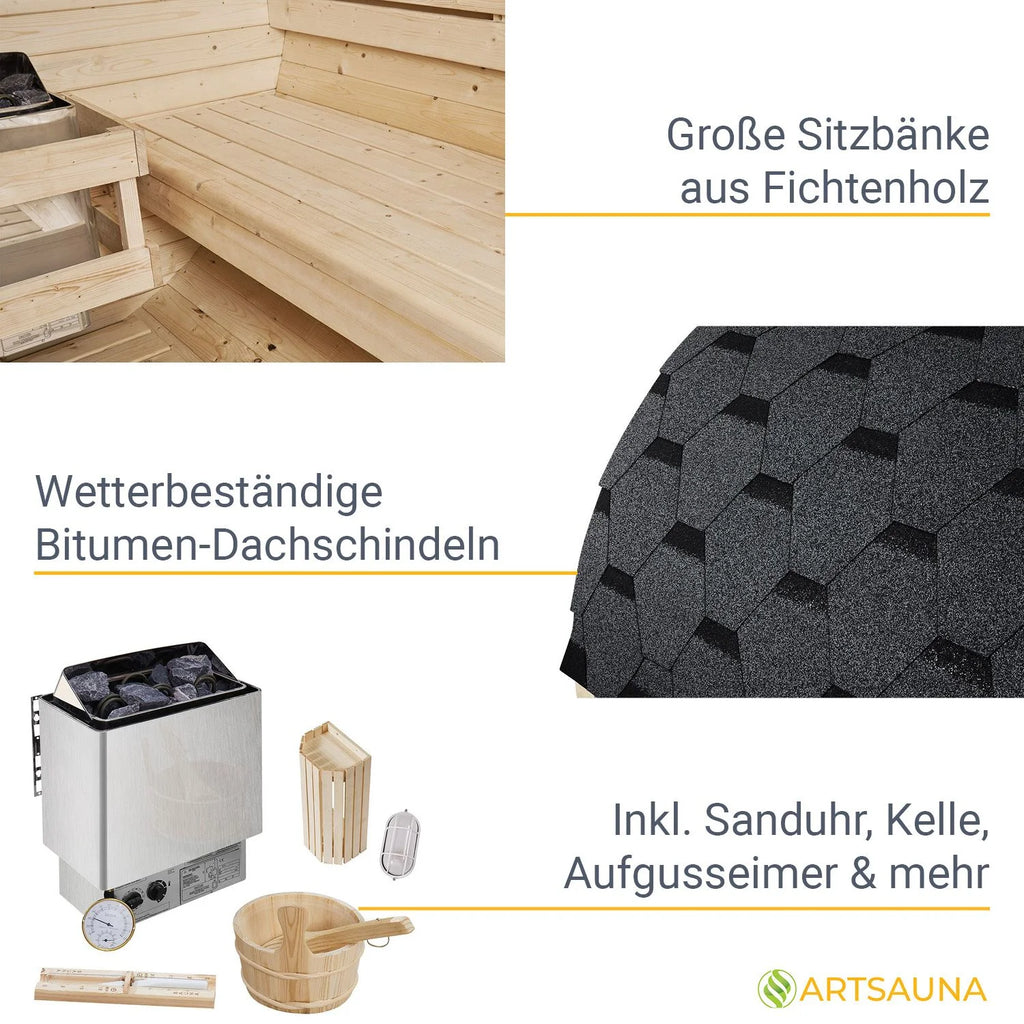 2025 Sauna barril Spitzbergen con estufa de sauna