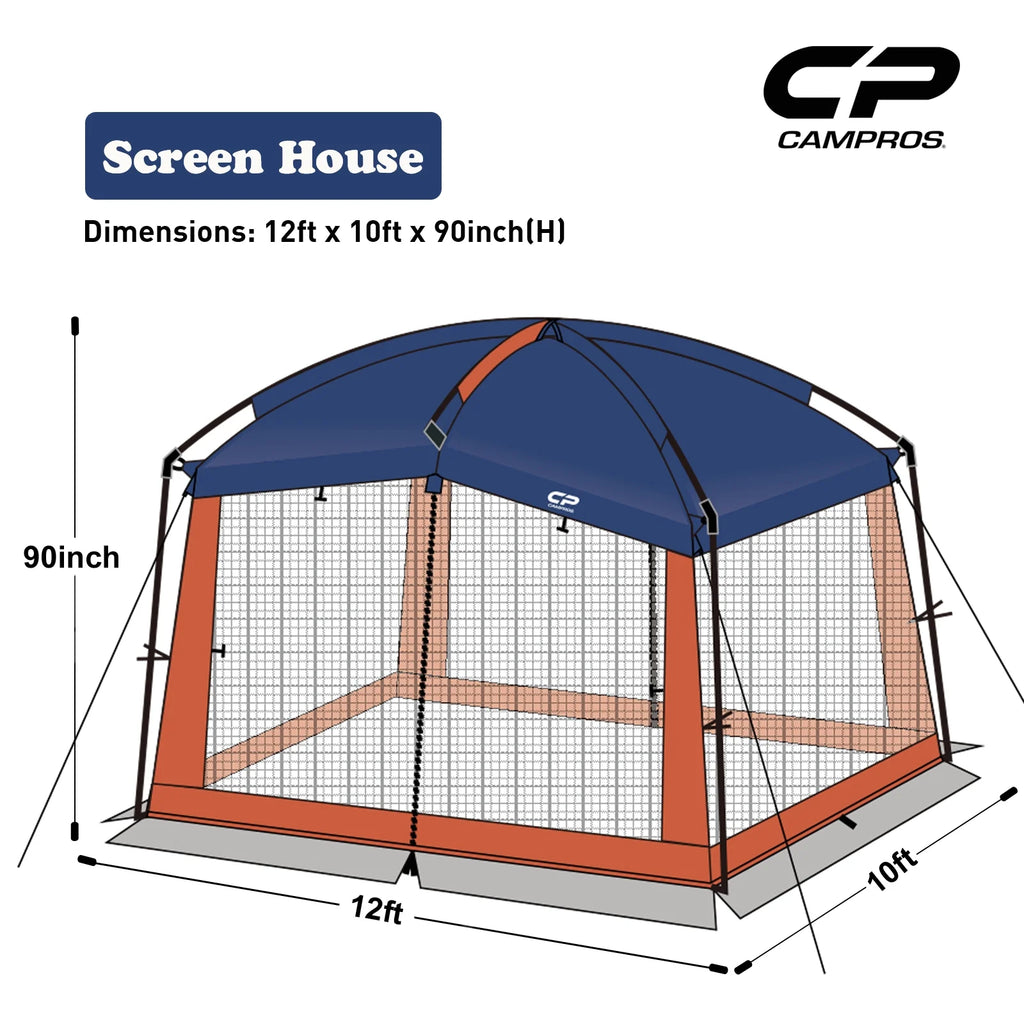 2025 Campros Screen House Room tienda de sombra 12' x 10', azul.