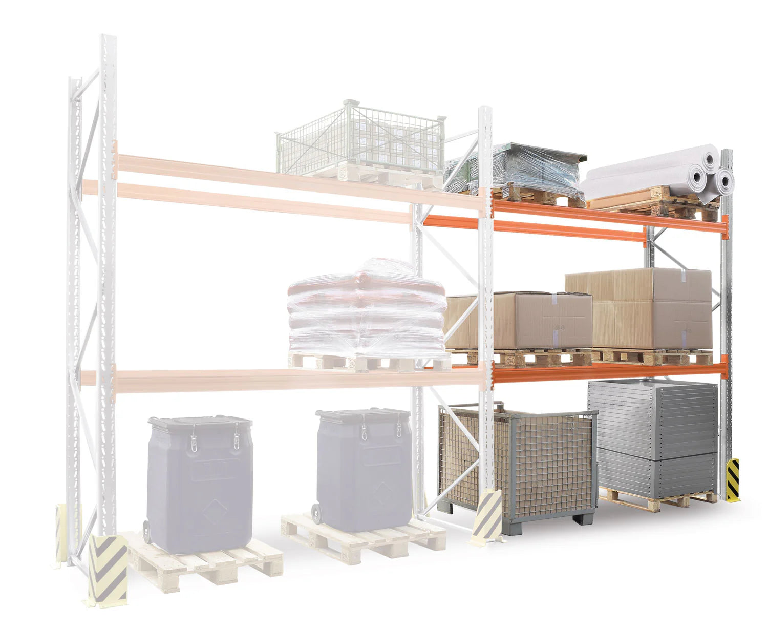 2025 ¡Promoción! Conjunto de estanterías para palets SLP KENO 336 x 570 x 110 cm Carga por nivel 3.000 kg