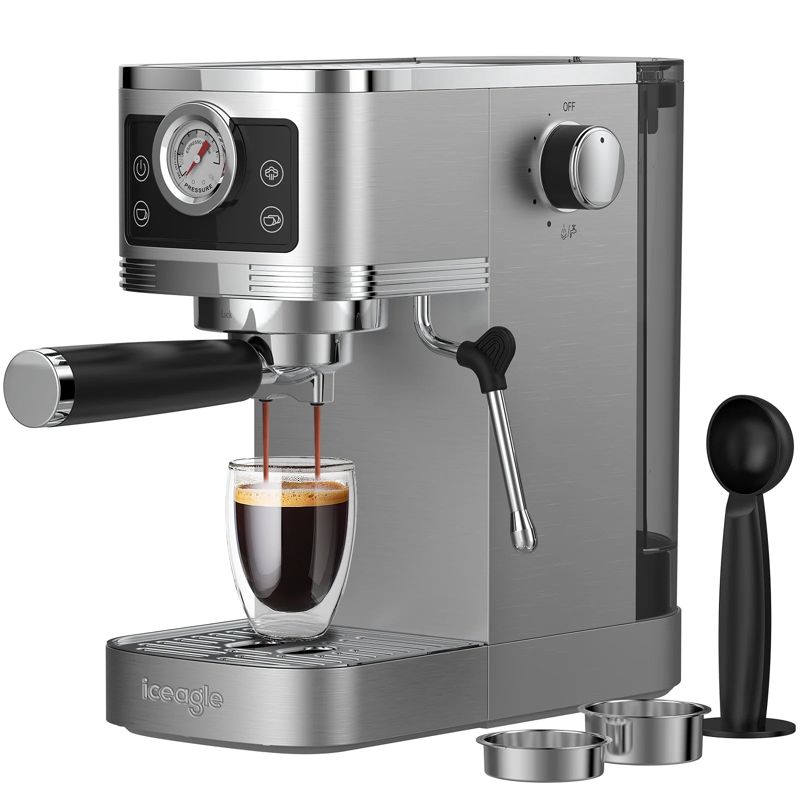 2025 Máquina de espresso Iceagle CM1660B con vaporera – 1350 W