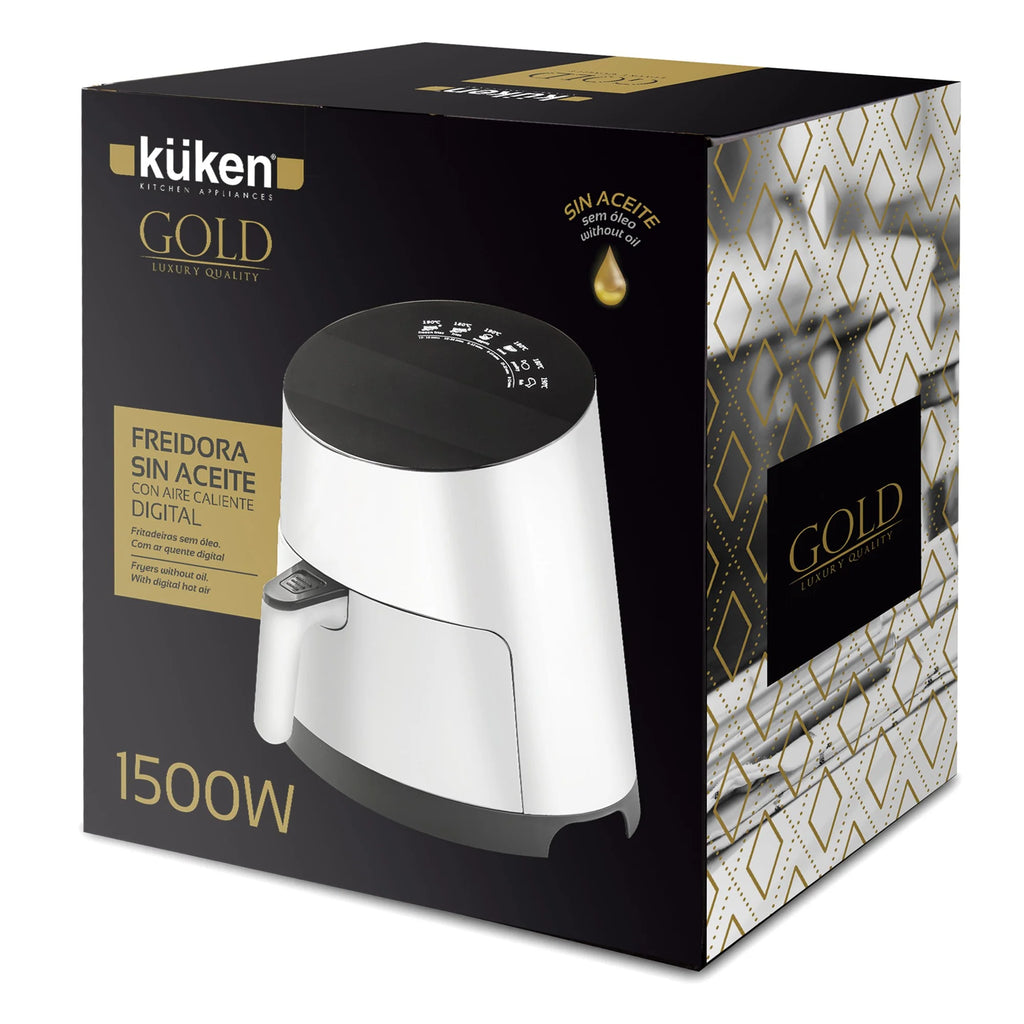 2025 Freidora de Aire Sin Aceite 1500W 3,5L Küken Gold
