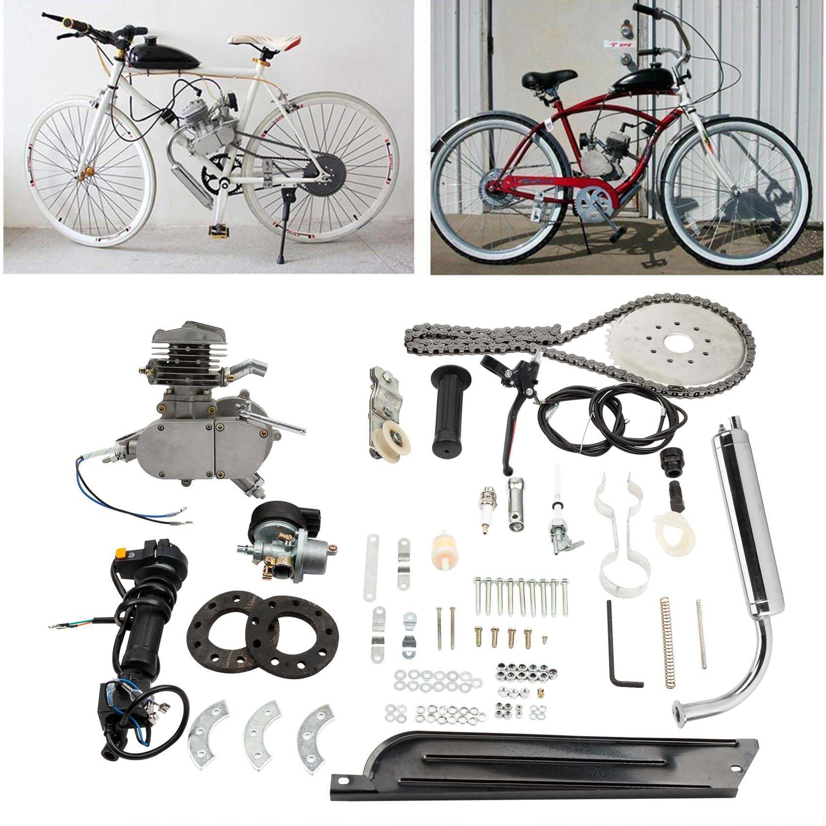 2025 Kit motor para bicicleta Zimtown 80cc 2 tiempos para bicicletas de 26", color plata blanca