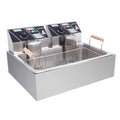 Freidora Winado para uso comercial y doméstico en acero inoxidable con capacidad de 23,26 qt/22 l