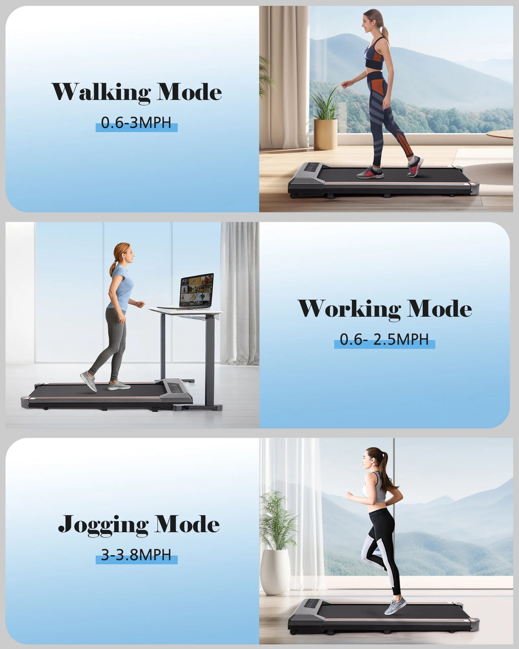 Cinta de correr Naipo 2,5 CV para uso doméstico con pantalla LCD, ruedas de transporte y capacidad máxima de 120 kg.