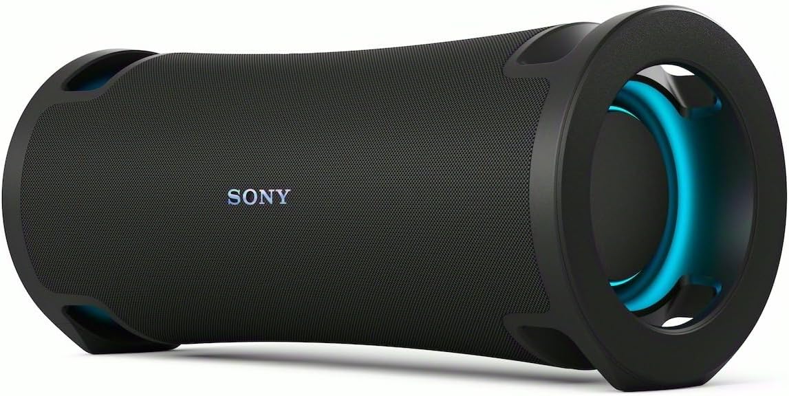 Sony ULT Field 5, Powerful Bluetooth Portable Speaker, 25 H Battery, 2 ULT Power Sound Modes, Water and Dust Resistant, 360 Lights, Removable Shoulder Strap, Compact, Black