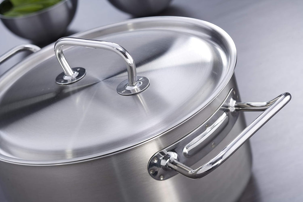 ZWILLING 5-Piece Cookware Set, 4 Lids, Suitable for Induction, Stainless Steel, Passion, Bright Grey, Diameter 16 cm, Diameter 20 cm, Diameter 24 cm, Diameter 28 cm