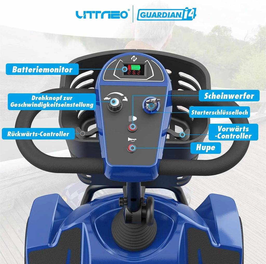 2025 Scooter eléctrico de 4 ruedas – silla de ruedas motorizada compacta y eficiente para adultos y personas mayores