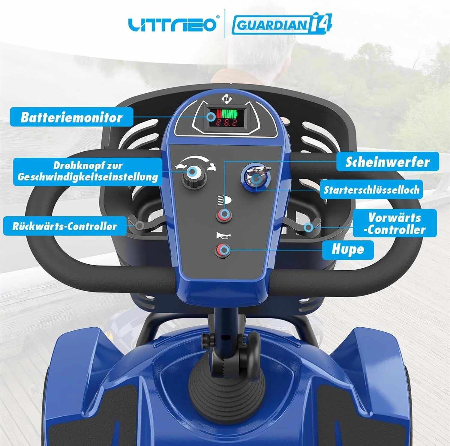 2025 Scooter eléctrico de 4 ruedas – silla de ruedas motorizada compacta y eficiente para adultos y personas mayores