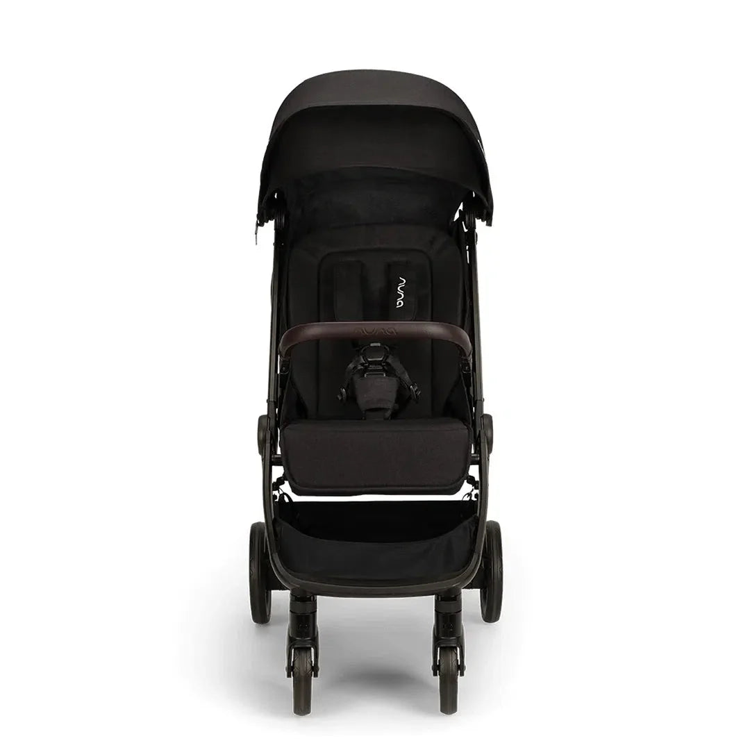 2025 Nuna TRVL LX – Silla de paseo compacta premium en Caviar – Ligera con plegado de una mano y suspensión integral