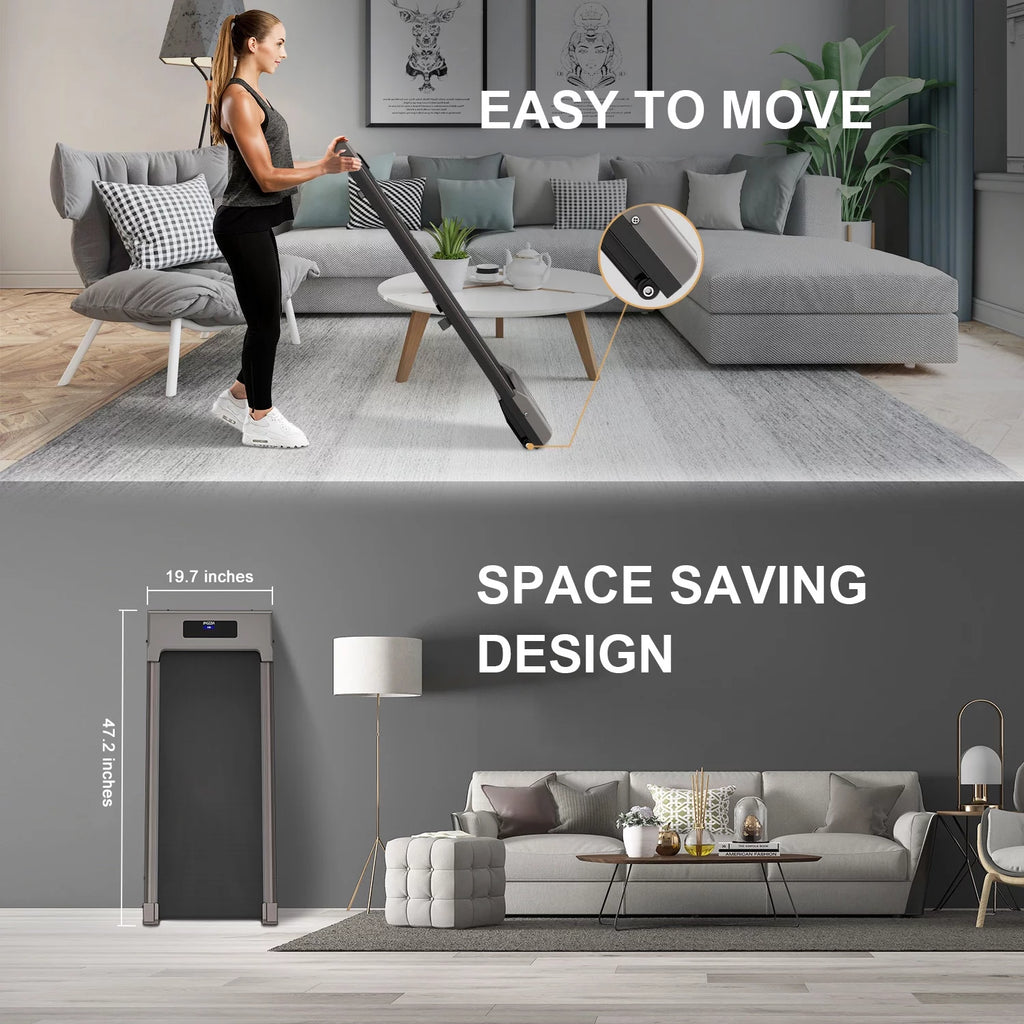 2025 Alfombrilla de caminata Bigzzia Walking Pad bajo el escritorio, caminadora con control remoto y pantalla LCD para teletrabajo, capacidad máxima de 120 kg, rosa