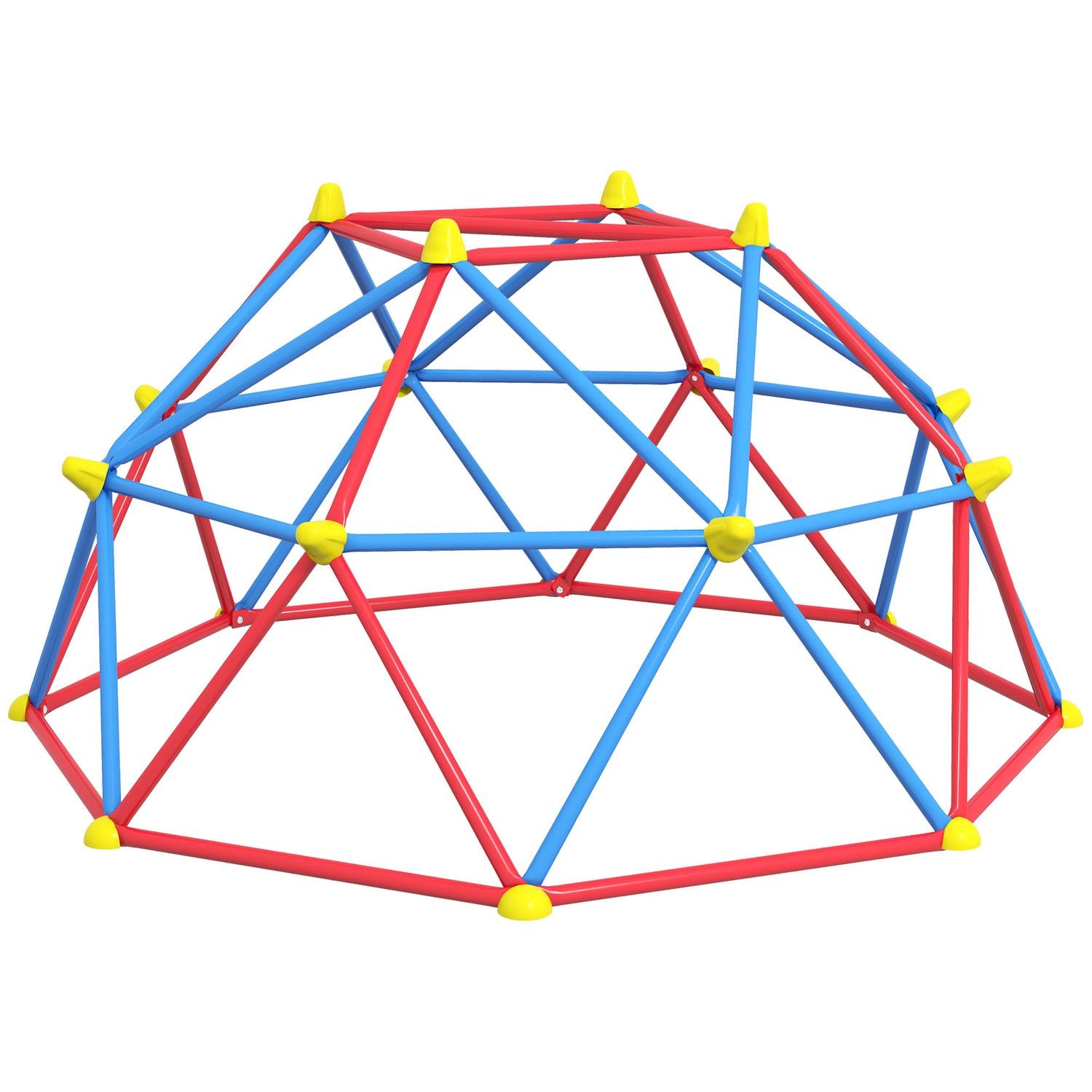 Cúpula De Escalada De Metal Pp Ø183x90 Cm-outsunny. Rojo Y Azul