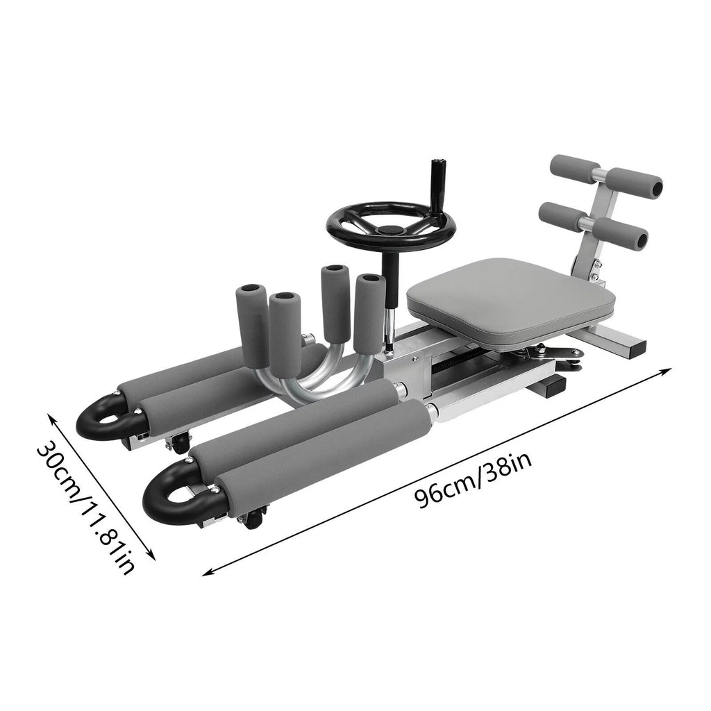 Dispositivo profesional de estiramiento de piernas con capacidad de carga de 150 kg, equipo robusto para el hogar y el gimnasio.