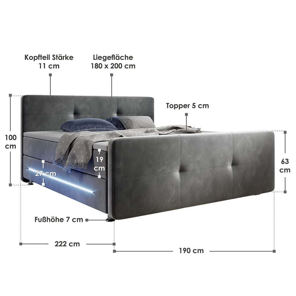 2025 Cama de muelles Houston – Tela
