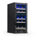 2025 Newair® Refrigerador de Vinos Empotrable Negro – 29 Botellas – 14,8" Doble Zona