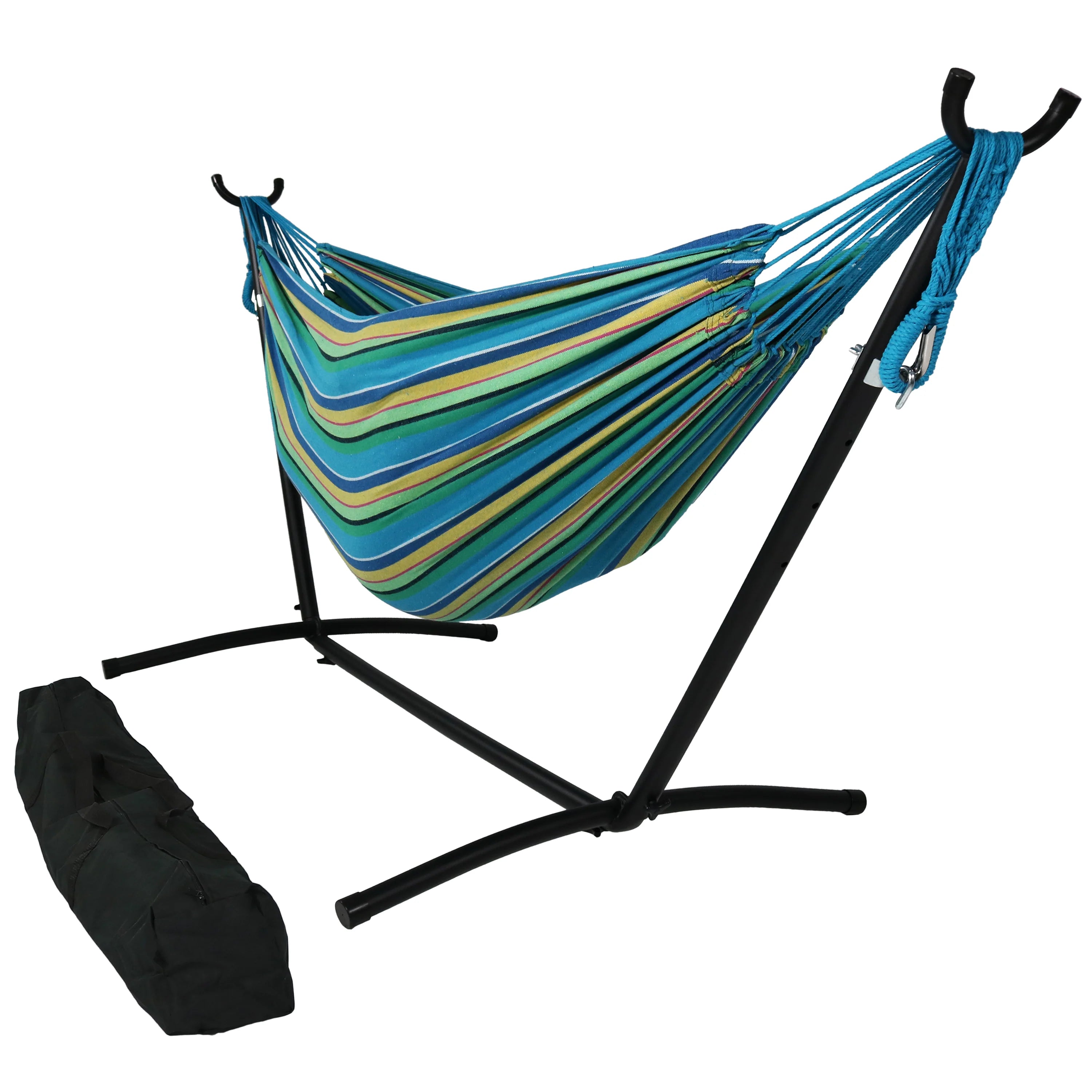 2025 Hamaca Brasileña Doble con Soporte y Bolsa de Transporte Sunnydaze