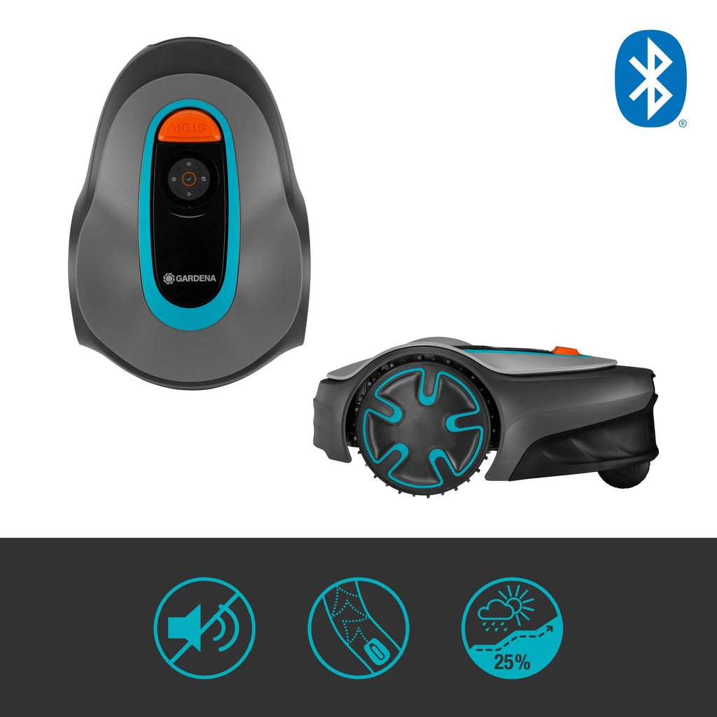 2025 Robot cortacésped Gardena SILENO minimo 350 m²: cortacésped inteligente con conectividad óptima, programable vía la aplicación Gardena Bluetooth (15208-47)
