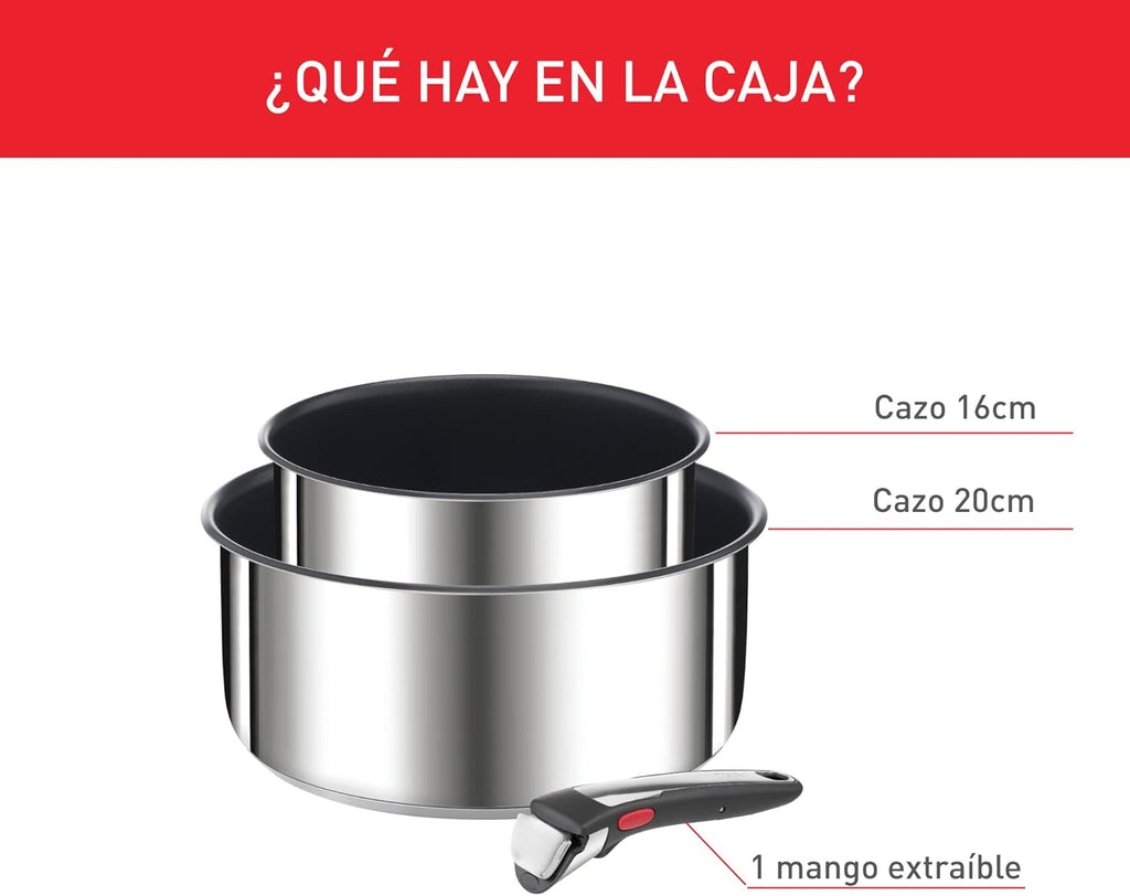 Tefal Ingenio Preference On Set of 2 Frying Pans 24/28 cm + 2 Saucepans 16/20 cm + 24 cm Pot + 26 cm Wok + 2 Removable Handles + 5 Accessories | Induction Safe, Non-Stick, PFOA Free