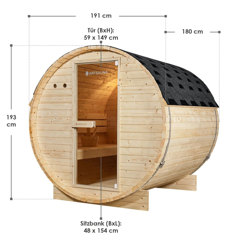 2025 Sauna barril Spitzbergen con estufa de sauna