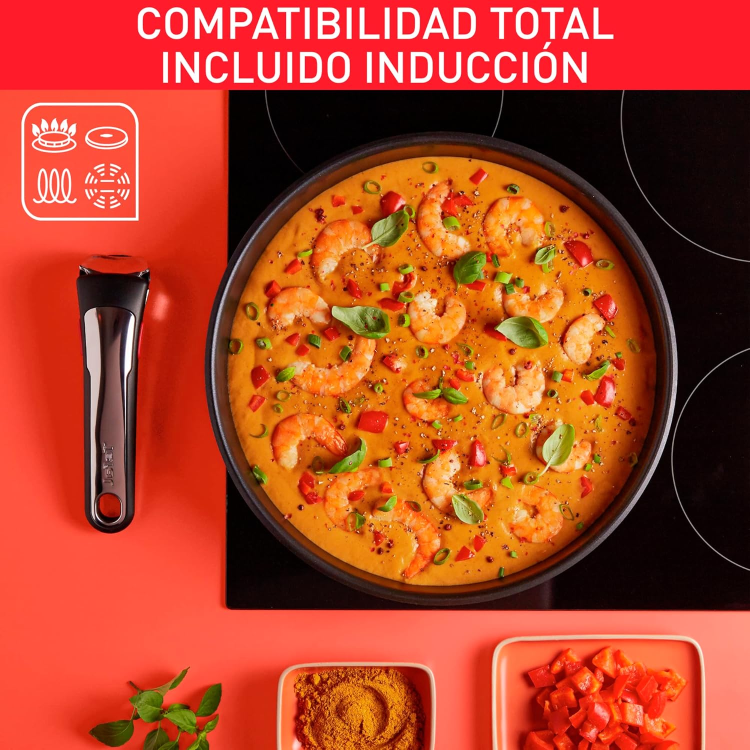 Tefal Ingenio Preference On Set of 2 Frying Pans 24/28 cm + 2 Saucepans 16/20 cm + 24 cm Pot + 26 cm Wok + 2 Removable Handles + 5 Accessories | Induction Safe, Non-Stick, PFOA Free