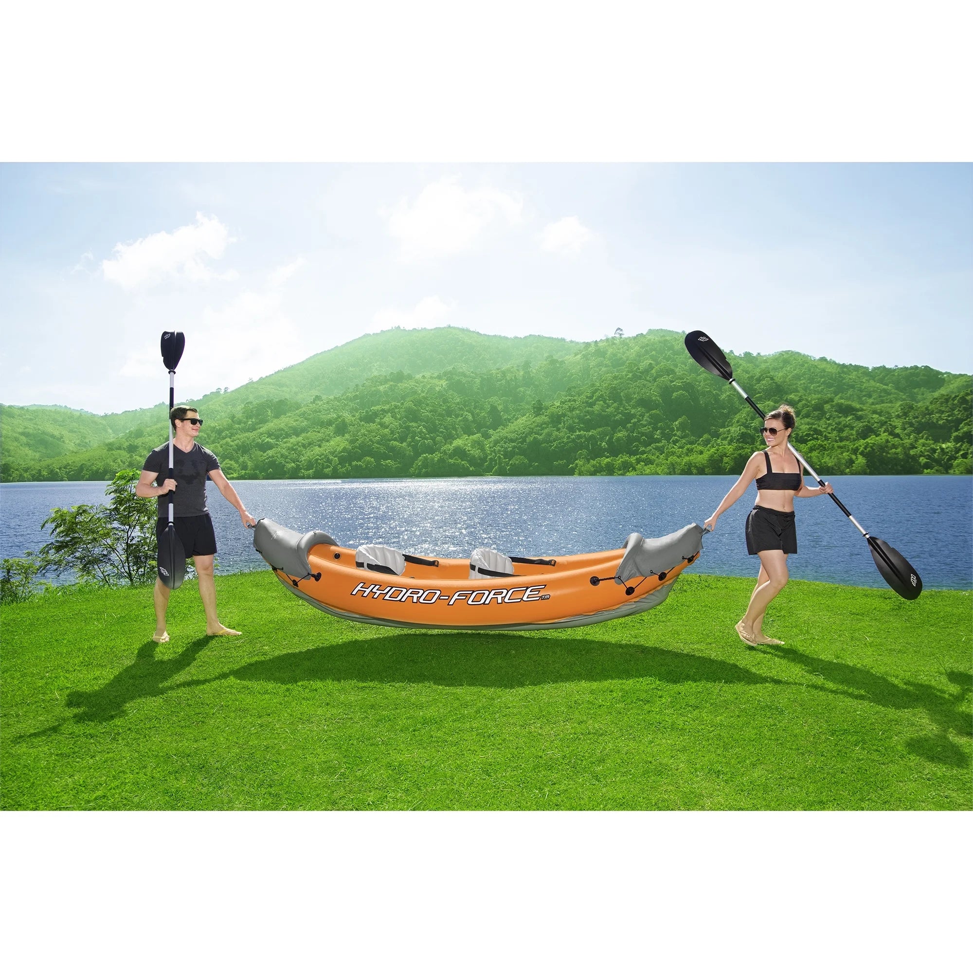 Kayak inflable Bestway Hydro Force Lite Rapid X2: kit para deportes acuáticos al aire libre