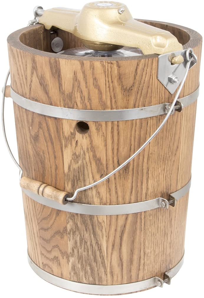 2025 6 qt Maker de Helado Country – Bañera de Madera Clásica – Manivela