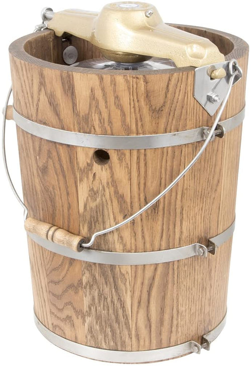 2025 6 qt Maker de Helado Country – Bañera de Madera Clásica – Manivela