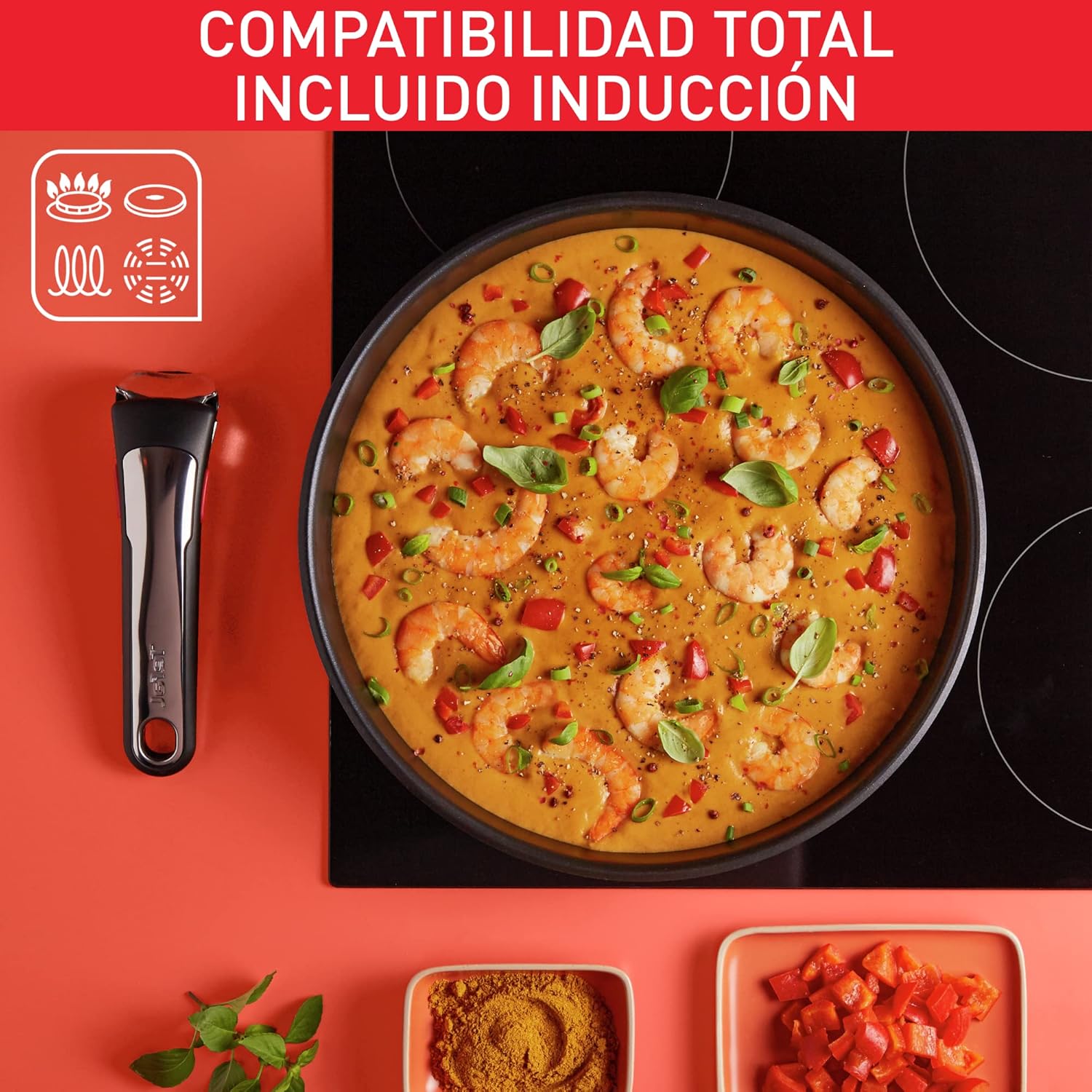 Tefal Ingenio Preference On Set of 2 Frying Pans 24/28 cm + 2 Saucepans 16/20 cm + 24 cm Pot + 26 cm Wok + 2 Removable Handles + 5 Accessories | Induction Safe, Non-Stick, PFOA Free