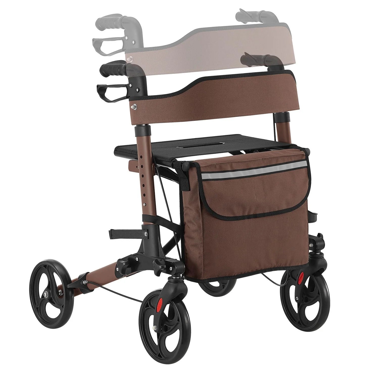 2025 Andador de aluminio Vital con asiento – Ligero, plegable y seguro