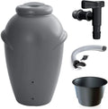 2025 Depósito de Agua de Lluvia AQUA CAN de 210 L Color Gris – Barril Decorativo con Grifo y Kit de Conexión