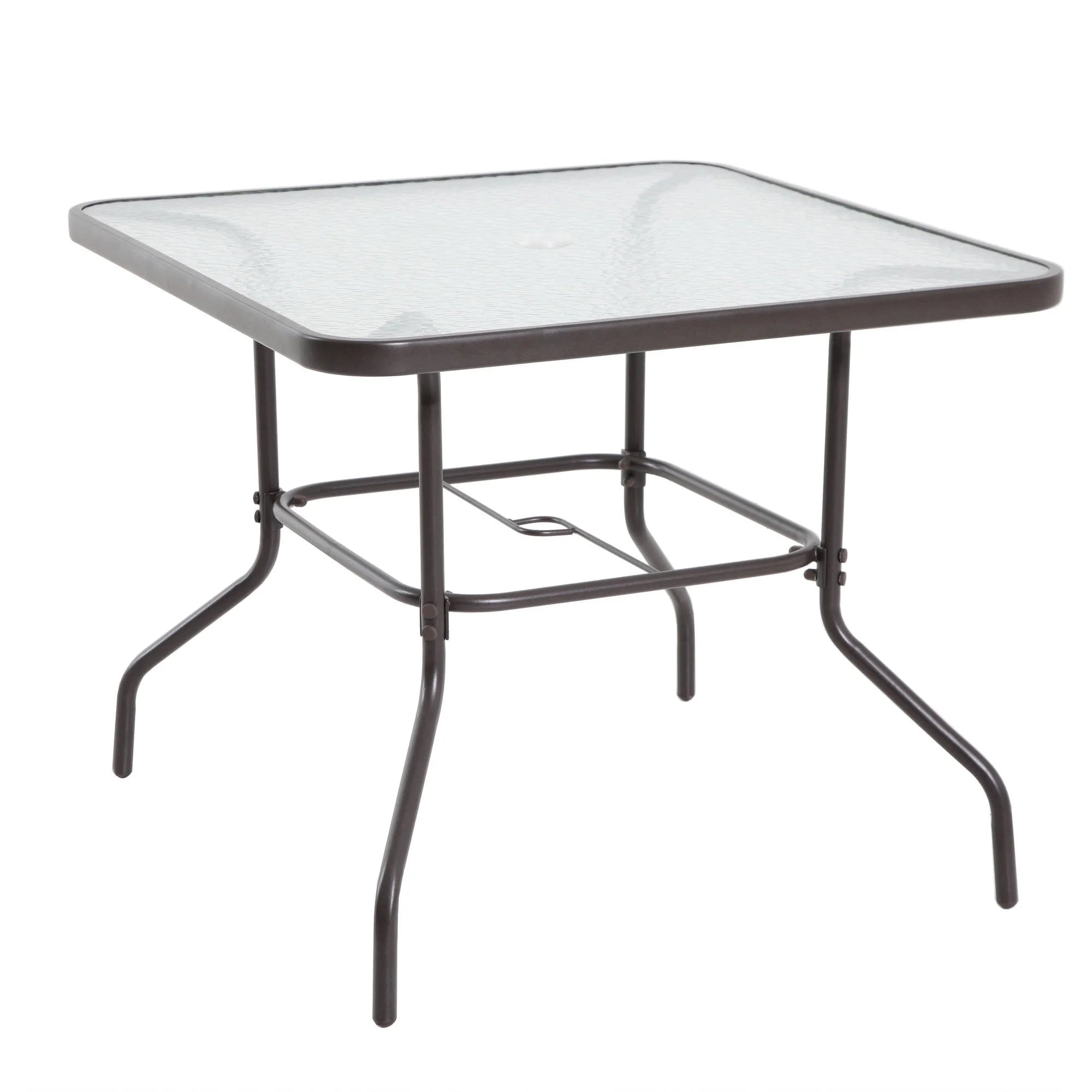 2025 Juego de comedor exterior Mainstays Albany Lane de 6 piezas con sombrilla, acero, rojo