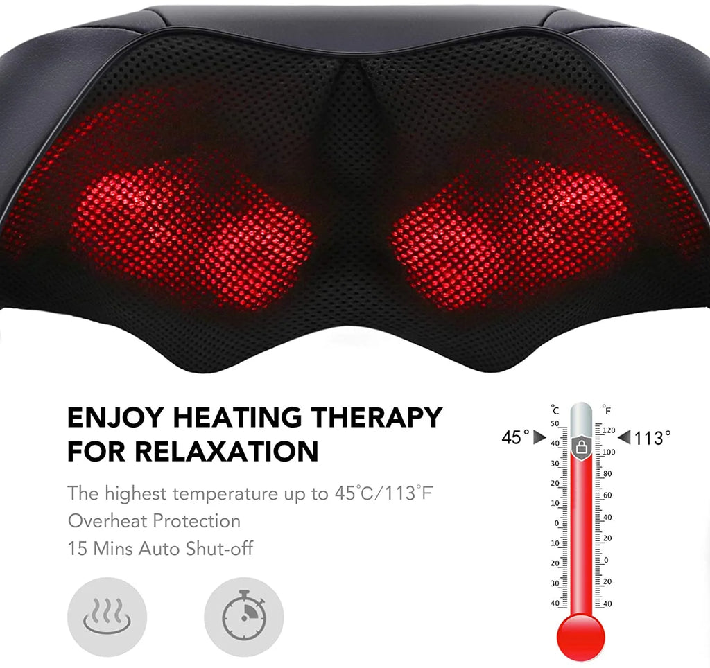 2025 Naipo MGS-801 – Masajeador Shiatsu 3D para Espalda y Cuello con Calor, Masaje Profundo de Amasamiento para Espalda, Hombros, Pies y Piernas (Gris)