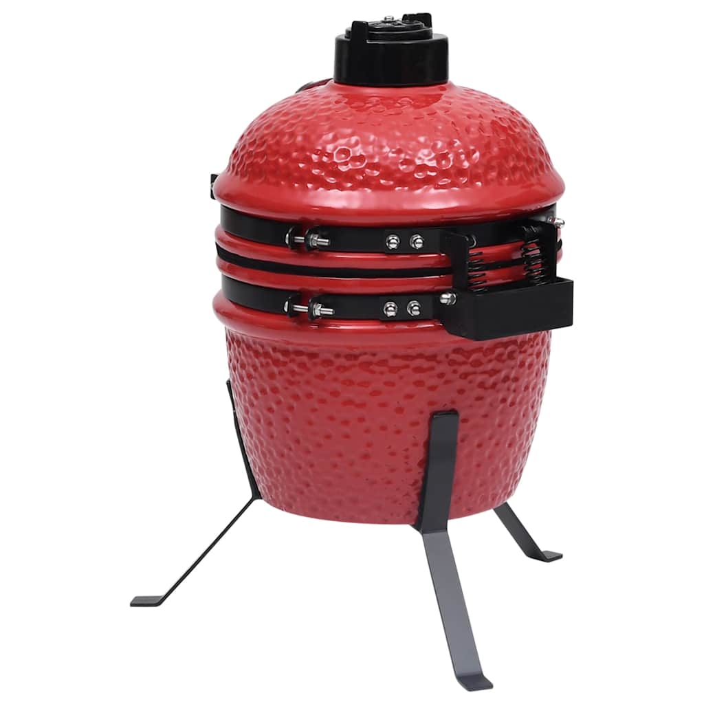 2025 Parrilla y ahumador Kamado de cerámica 56 cm con indicador de temperatura rojo BBQ