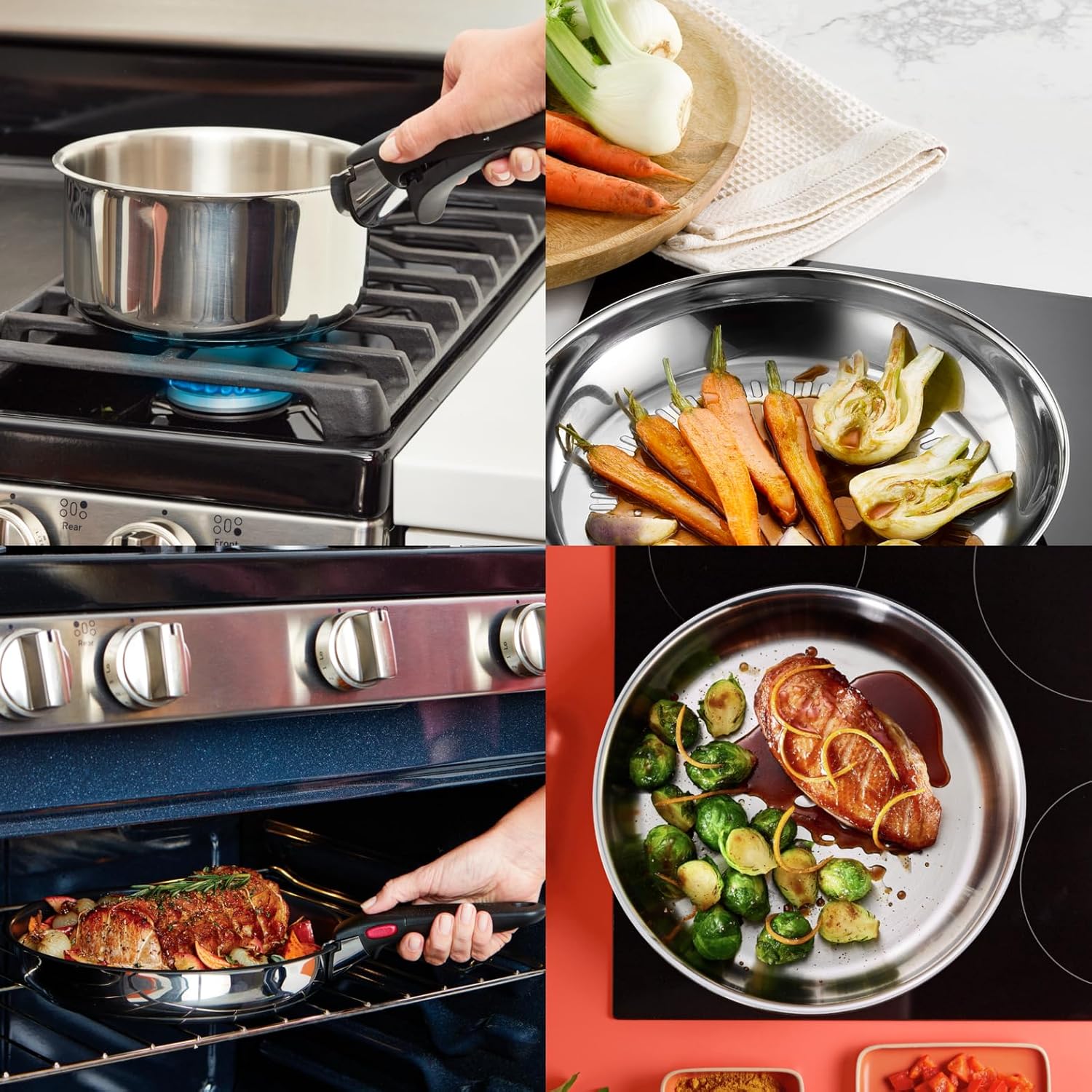 Tefal Ingenio Preference On Set of 2 Frying Pans 24/28 cm + 2 Saucepans 16/20 cm + 24 cm Pot + 26 cm Wok + 2 Removable Handles + 5 Accessories | Induction Safe, Non-Stick, PFOA Free