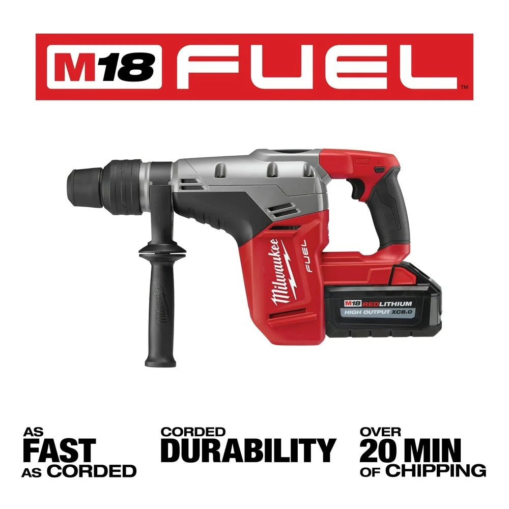 2025 Milwaukee 2717-22HD M18 FUEL Martillo perforador SDS-Max 1-9/16" con 2 baterías