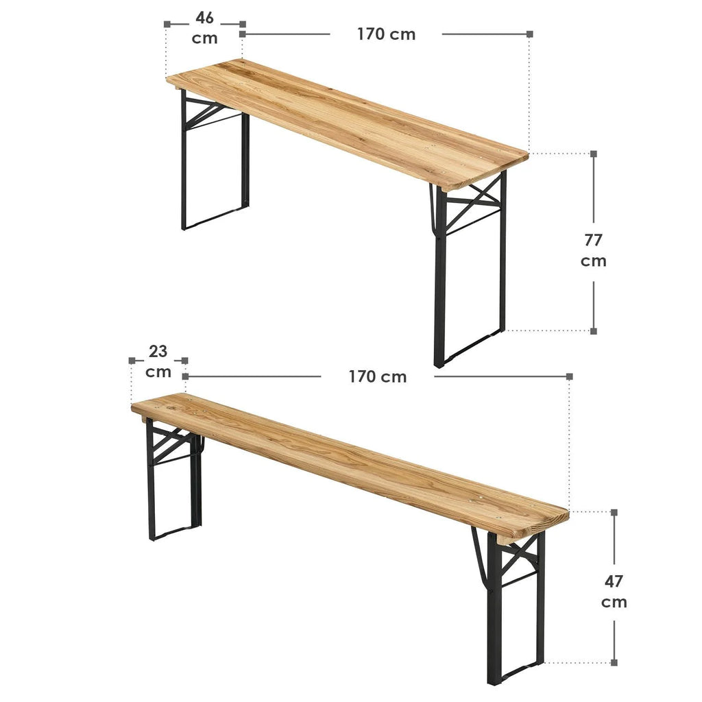 2025 Conjunto de mobiliario plegable para fiestas Bichl de 3 piezas en madera
