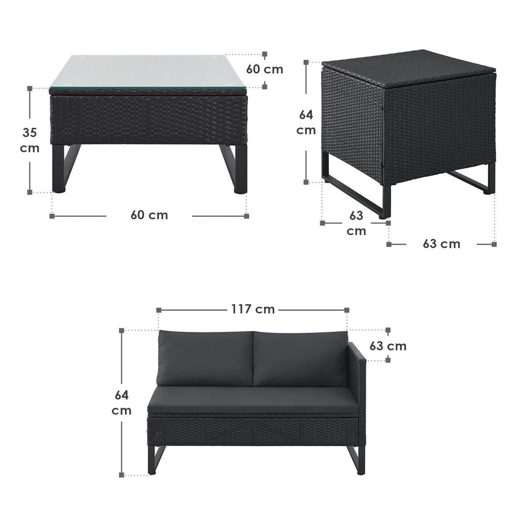2025 Salón modular de poliratán Santorini