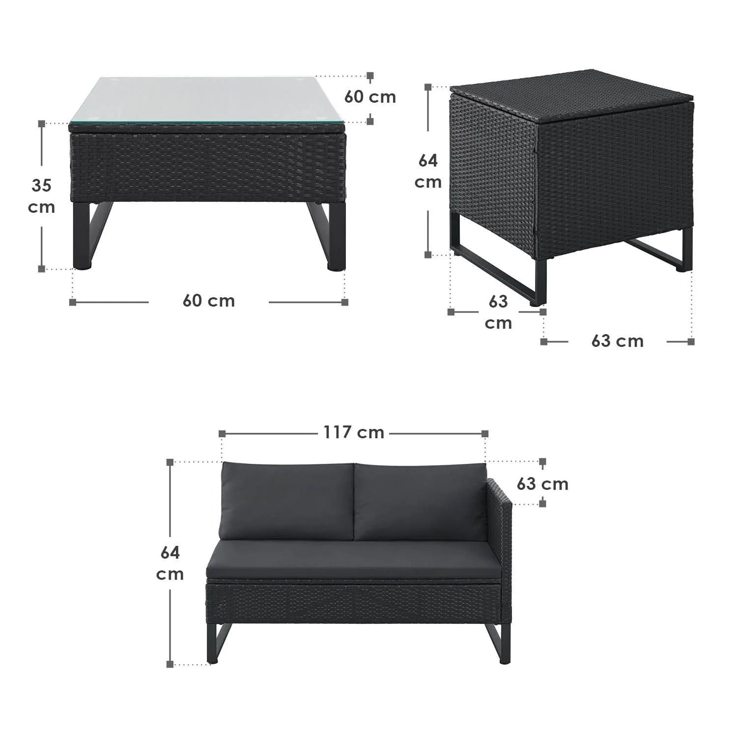 2025 Salón modular de poliratán Santorini