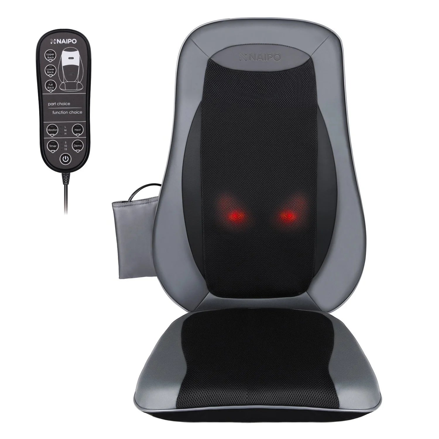 2025 Naipo MGBK-2606H Dispositivo de Masaje Shiatsu para la Espalda con Calefacción, Amasamiento Profundo, Rodamiento y Vibración