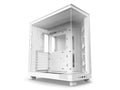 2025 NZXT H6 FLOW - Caja compacta de torre intermedia de doble cámara con flujo de aire, color blanco, CC-H61FW-01