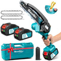 SEESII 2-in-1 Cordless Chain Saw and Mini Chainsaw with 2 4000mAh Batteries, 8 Inch Brushless Chainsaw with Telescopic Pole, Extendable up to 15 Feet for Tree Pruning