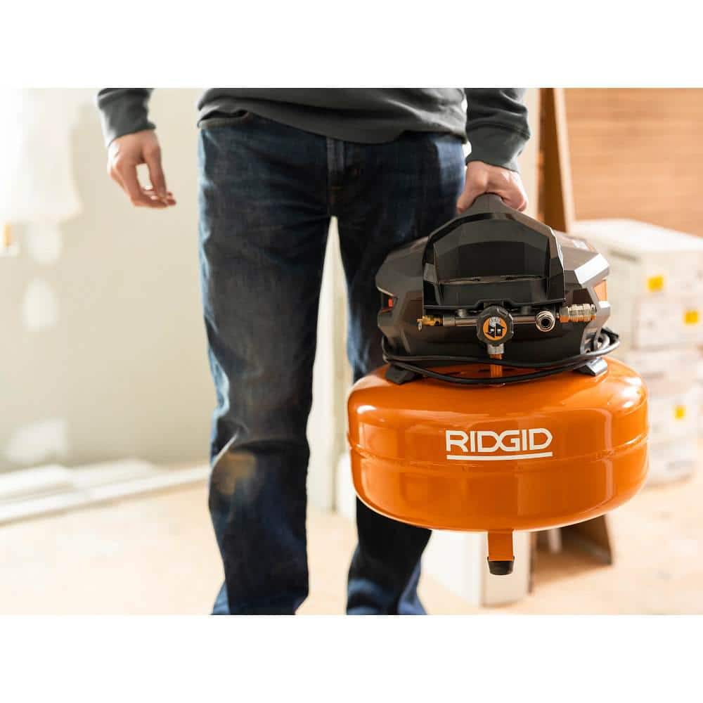 2025 Compresor de Aire Eléctrico Portátil de 6 Gal. con Pistola de Clavos Brad de 18GA, Pistola de Clavos Finish Recta de 16GA y Grapadora Finish de 18GA R69603FK