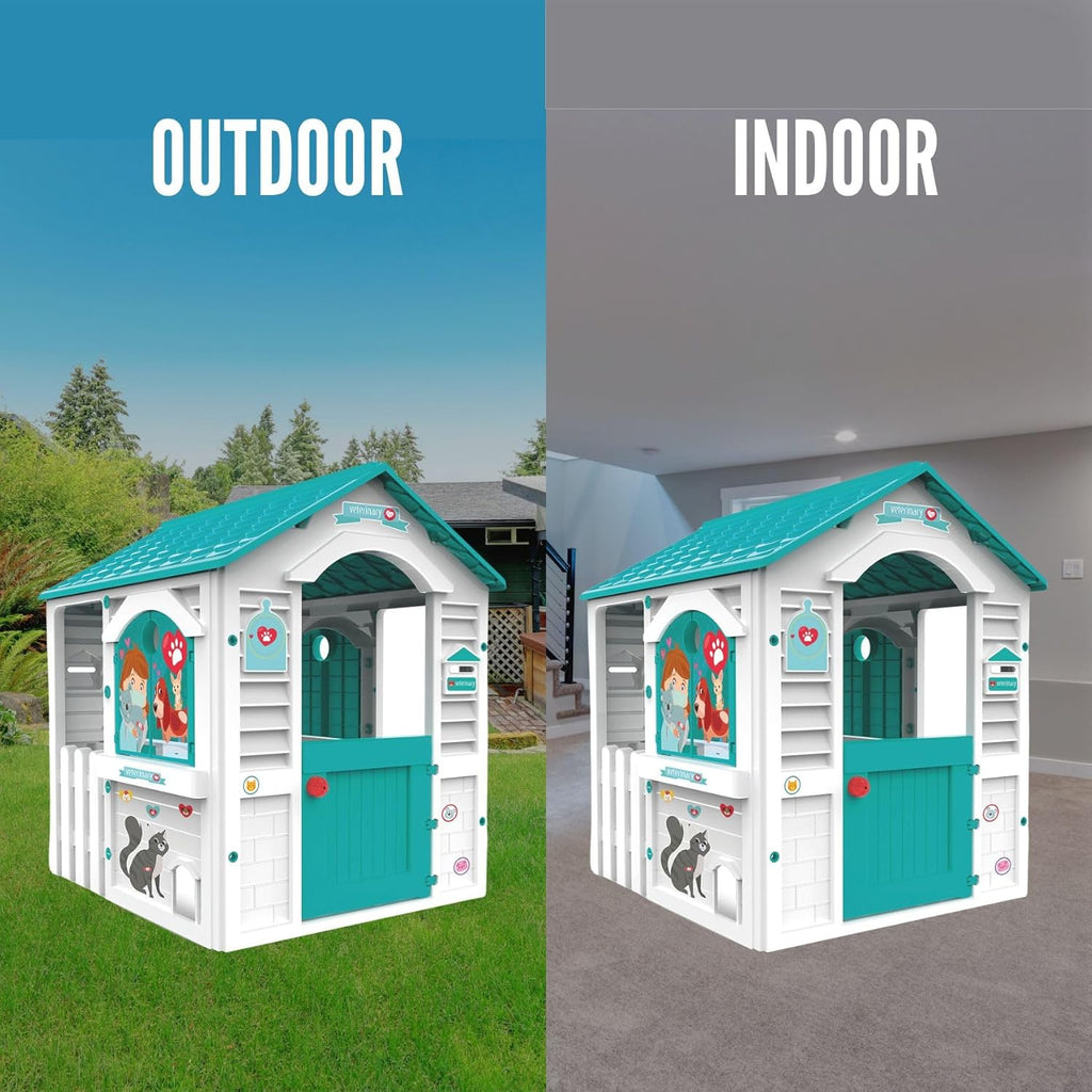 Chicos - Country Cottage Children's Outdoor and Indoor Cottage, Made of Durable and Durable Plastic, White, Unique, Measures 84 x 103 x 104 cm (89607)