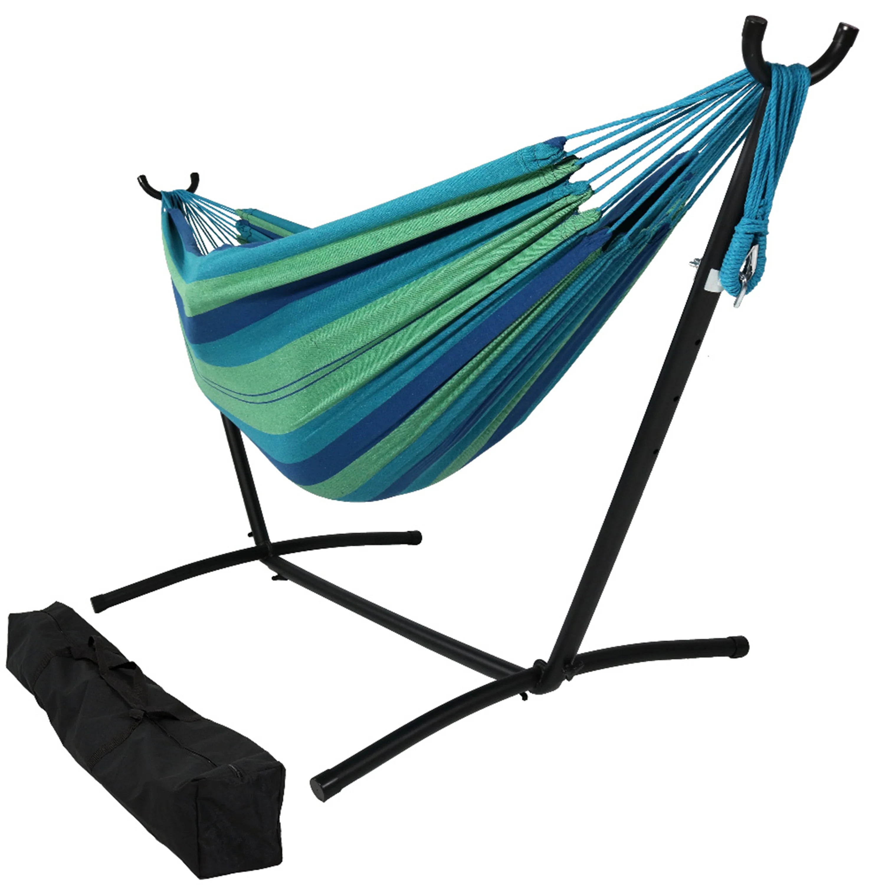 2025 Hamaca Brasileña Doble con Soporte y Bolsa de Transporte Sunnydaze
