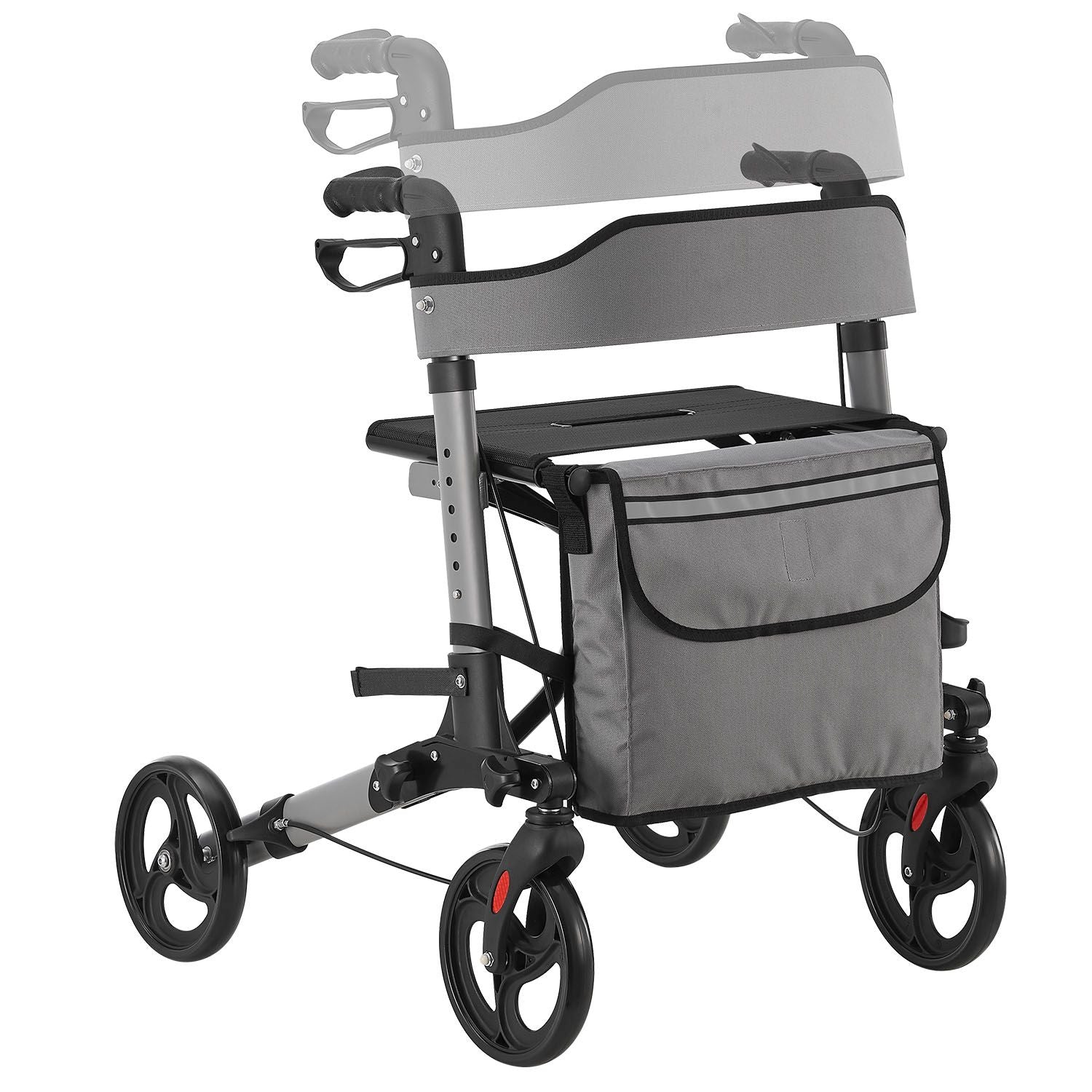 2025 Andador de aluminio Vital con asiento – Ligero, plegable y seguro