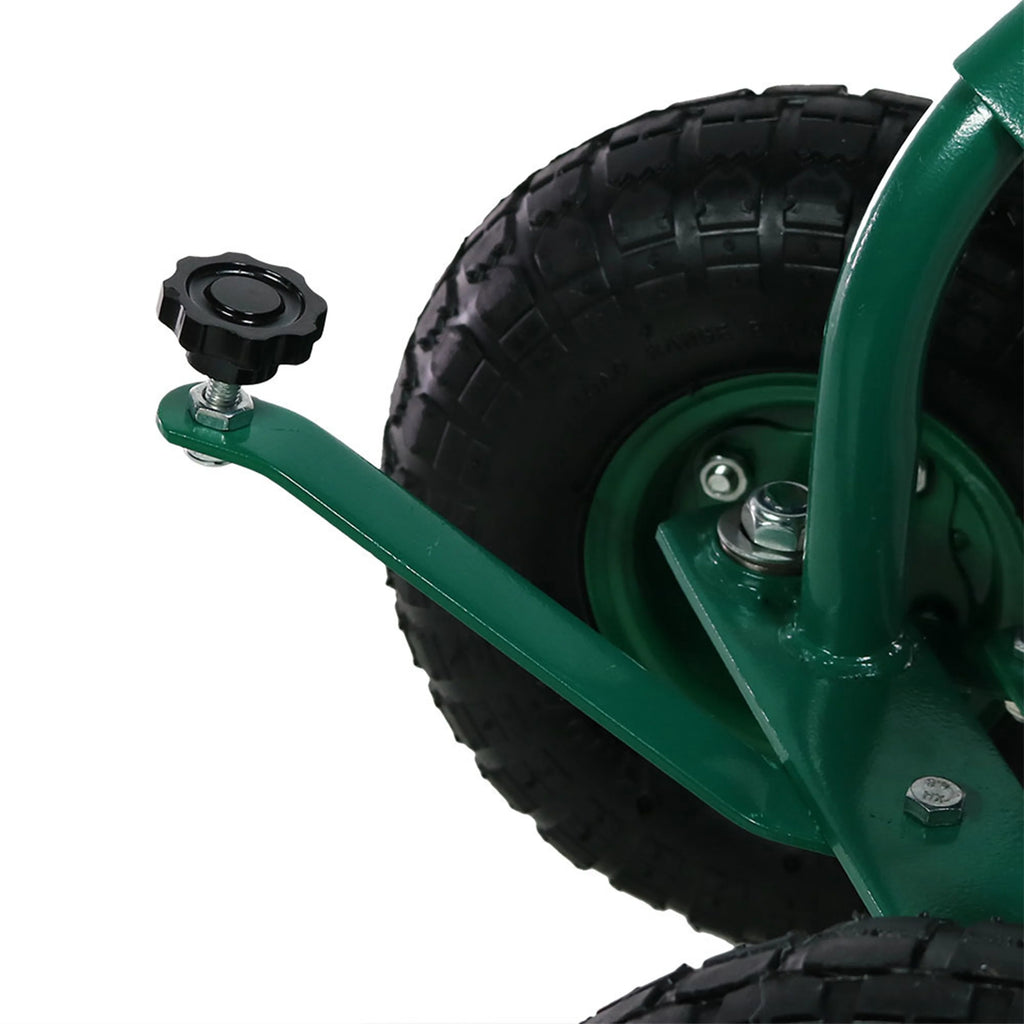 2025 Carrito de Jardín Rodante Sunnydaze con Asiento de Trabajo y Manillar de Dirección