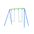 Columpio Doble Infantil Para Jardín + 3 Años Juego Para Niños De Metal Outdoor Toys 220x138x182 Cm Carga Hasta 45 Kg